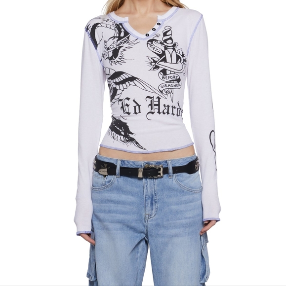 New Ed Hardy top Thermal Long Sleeve - Picture 6 of 7